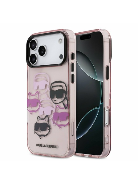 Karl Lagerfeld Karl Lagerfeld IML Multi K&CH Heads Задний Чехол за iPhone 17 Pro Max Pink