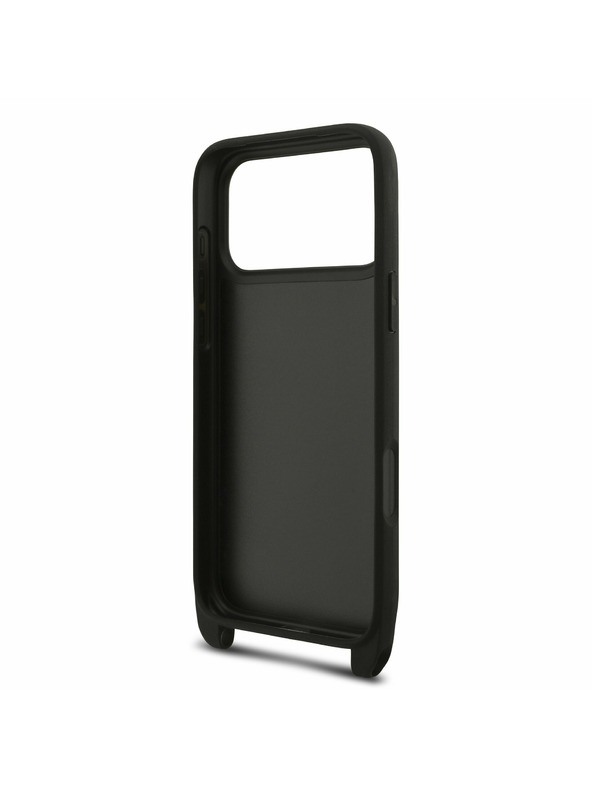 Karl Lagerfeld Karl Lagerfeld Saffiano Crossbody Ремък Metal Karl and Choupette Задний Чехол за iPhone 17 Pro Max Black