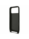 Karl Lagerfeld Karl Lagerfeld Saffiano Crossbody Ремък Metal Karl and Choupette Задний Чехол за iPhone 17 Pro Max Black