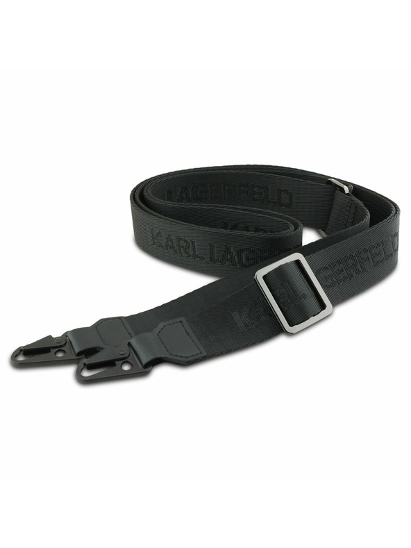 Karl Lagerfeld Karl Lagerfeld Saffiano Crossbody Ремък Metal Karl and Choupette Задний Чехол за iPhone 17 Pro Max Black