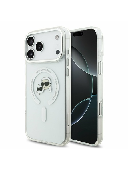 Karl Lagerfeld Karl Lagerfeld IML K&CH Heads Metal Frame MagSafe Задний Чехол за iPhone 17 Pro Max Transparent