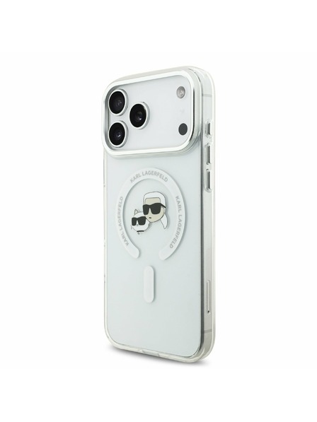 Karl Lagerfeld Karl Lagerfeld IML K&CH Heads Metal Frame MagSafe Задний Чехол за iPhone 17 Pro Max Transparent