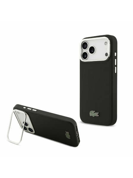 Lacoste Lacoste Iconic Petit Pique Camera Stand MagSafe Задний Чехол за iPhone 17 Pro Max Black