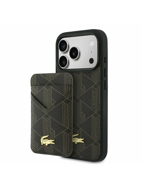 Lacoste Lacoste PVC Blend MagSafe Задний Чехол + Портфейл за iPhone 17 Pro Max Brown