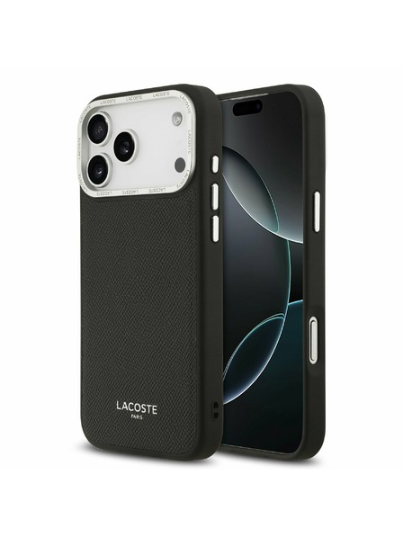 Lacoste Lacoste PU Leather Champs Elysees MagSafe Задний Чехол за iPhone 17 Pro Max Black