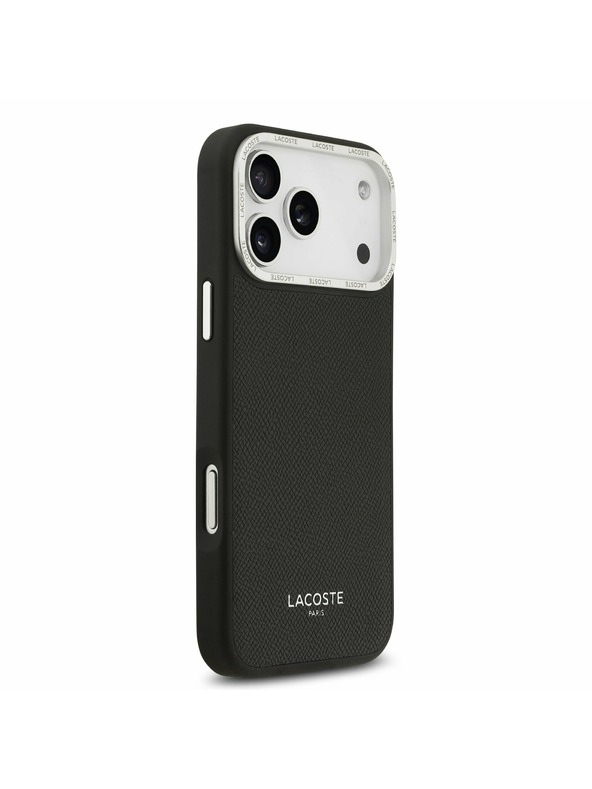 Lacoste Lacoste PU Leather Champs Elysees MagSafe Задний Чехол за iPhone 17 Pro Max Black