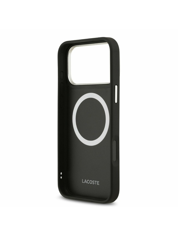 Lacoste Lacoste PU Leather Champs Elysees MagSafe Задний Чехол за iPhone 17 Pro Max Black
