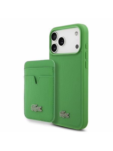 Lacoste Lacoste Iconic Petit Pique MagSafe Задний чехол + Портфейл за iPhone 17 Pro Max Green