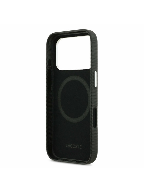 Lacoste Lacoste PVC Iconic Petit Pique Metal Logo MagSafe Задний чехол за iPhone 17 Pro Max Black