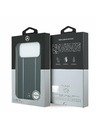 Mercedes Mercedes Leather Star Pattern and Stripes MagSafe Задний чехол за iPhone 17 Pro Max Black/White