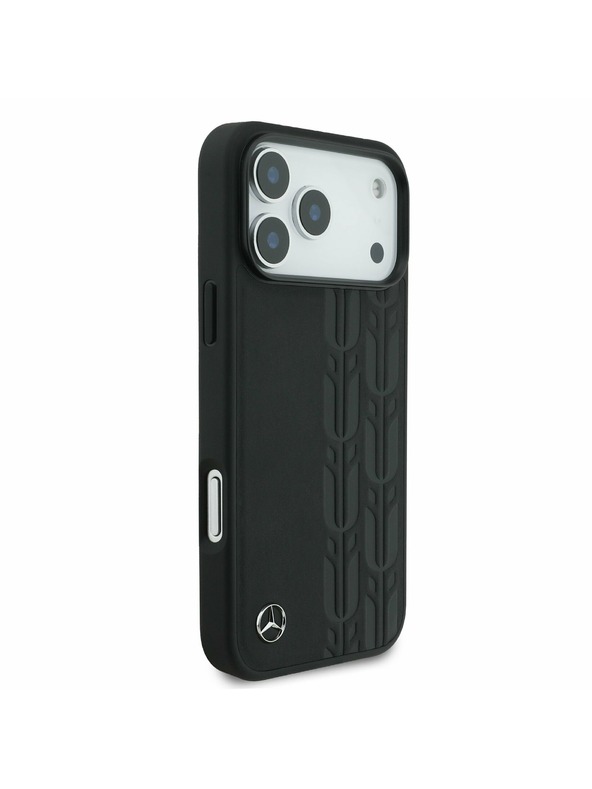 Mercedes Mercedes Leather Laurel Leaves MagSafe Задний чехол за iPhone 17 Pro Max Black