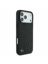 Mercedes Mercedes Leather Laurel Leaves MagSafe Задний чехол за iPhone 17 Pro Max Black