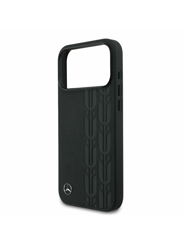 Mercedes Mercedes Leather Laurel Leaves MagSafe Задний чехол за iPhone 17 Pro Max Black