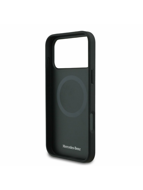 Mercedes Mercedes Leather Laurel Leaves MagSafe Задний чехол за iPhone 17 Pro Max Black