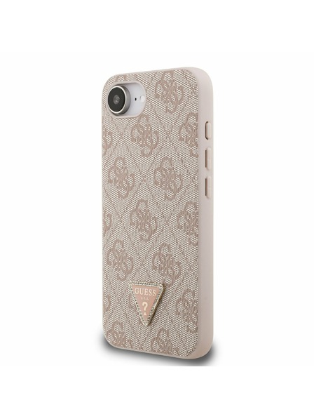 Guess Guess PU 4G Strass Triangle Metal Logo Задний чехол за iPhone 16e/17e Pink