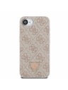 Guess Guess PU 4G Strass Triangle Metal Logo Задний чехол за iPhone 16e/17e Pink