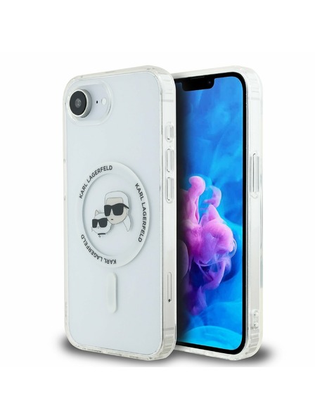 Karl Lagerfeld Karl Lagerfeld IML K&CH Heads Metal Frame MagSafe Задний чехол за iPhone 16e/17e Transparent