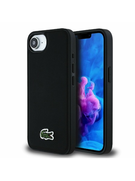 Lacoste Lacoste Iconic Petit Pique Woven Logo MagSafe Задний чехол за iPhone 16e/17e Black