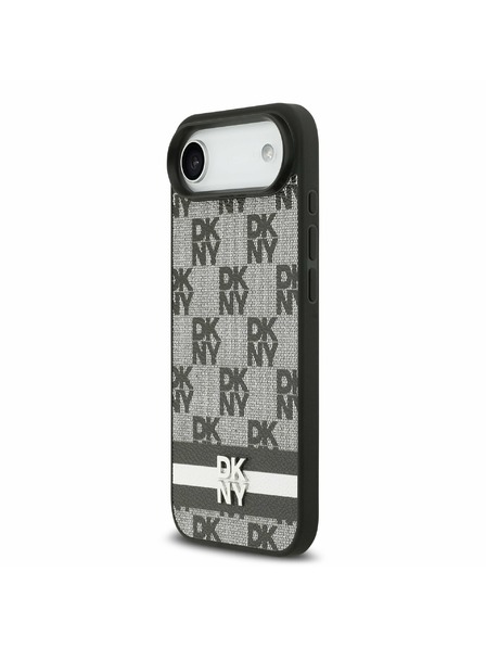 DKNY DKNY PU Leather Checkered Pattern and Stripe Задний чехол за iPhone Air Black