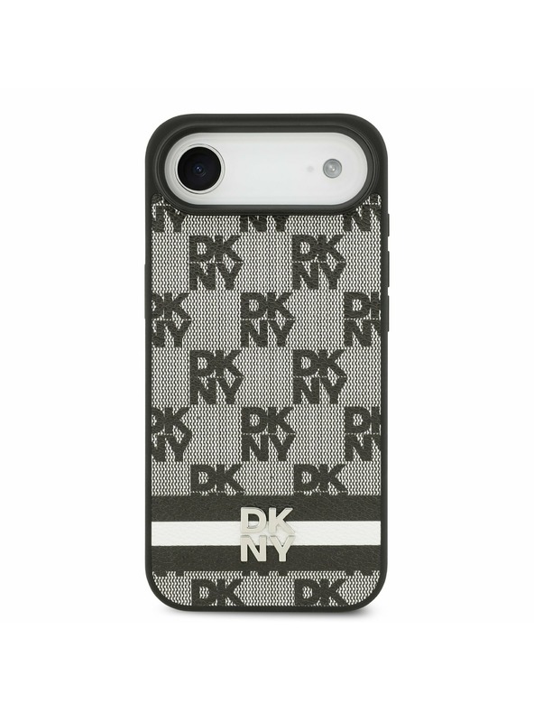 DKNY DKNY PU Leather Checkered Pattern and Stripe Задний чехол за iPhone Air Black