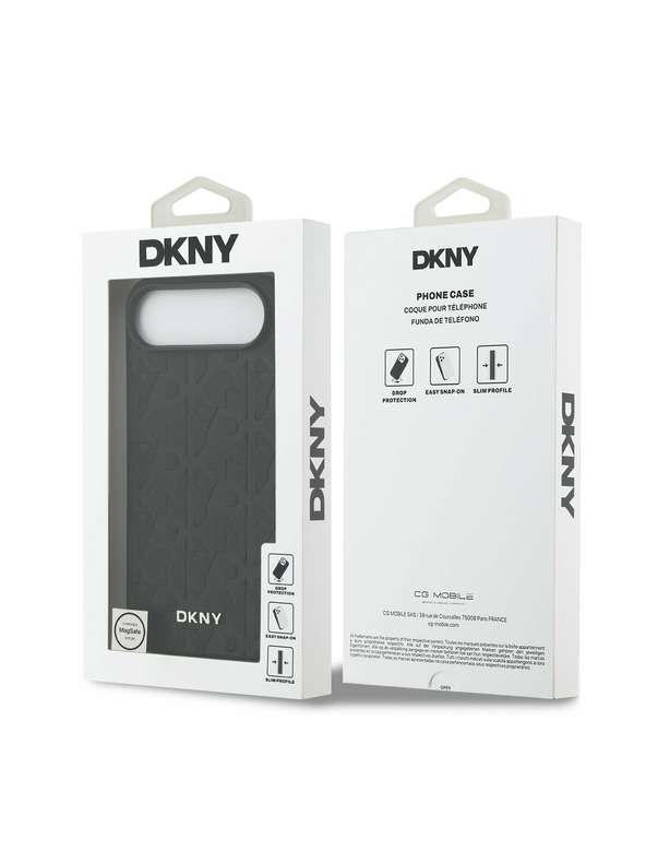 DKNY DKNY PU Leather Grid Pattern Magsafe Задний чехол за iPhone Air Black