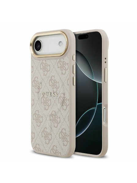 Guess Guess PU Leather 4G Gold Frame MagSafe Задний чехол за iPhone Air Pink