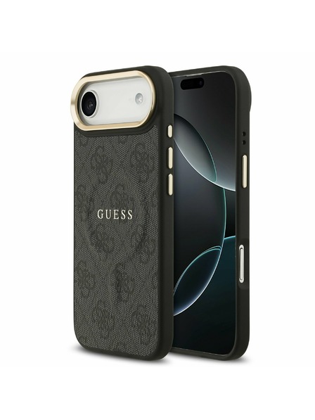 Guess Guess PU Leather 4G Gold Frame MagSafe Задний чехол за iPhone Air Black