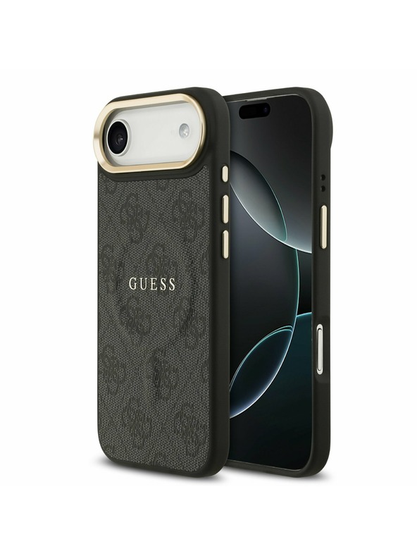 Guess Guess PU Leather 4G Gold Frame MagSafe Задний чехол за iPhone Air Black