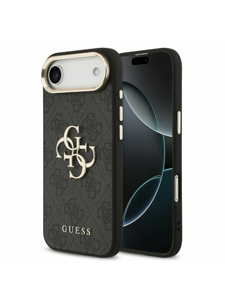 Guess Guess PU Leather 4G Metal Logo Gold Frame Задний чехол за iPhone Air Black