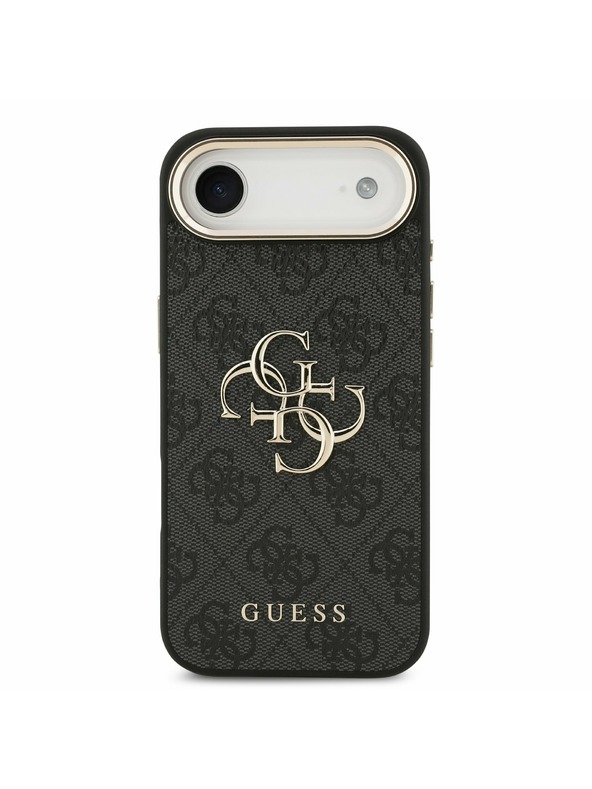 Guess Guess PU Leather 4G Metal Logo Gold Frame Задний чехол за iPhone Air Black