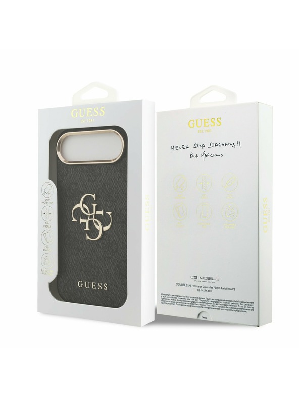 Guess Guess PU Leather 4G Metal Logo Gold Frame Задний чехол за iPhone Air Black