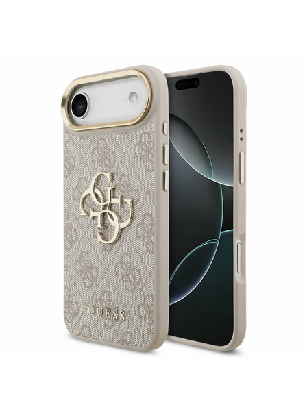 Guess Guess PU Leather 4G Metal Logo Gold Frame Задна Корица за iPhone Air Pink