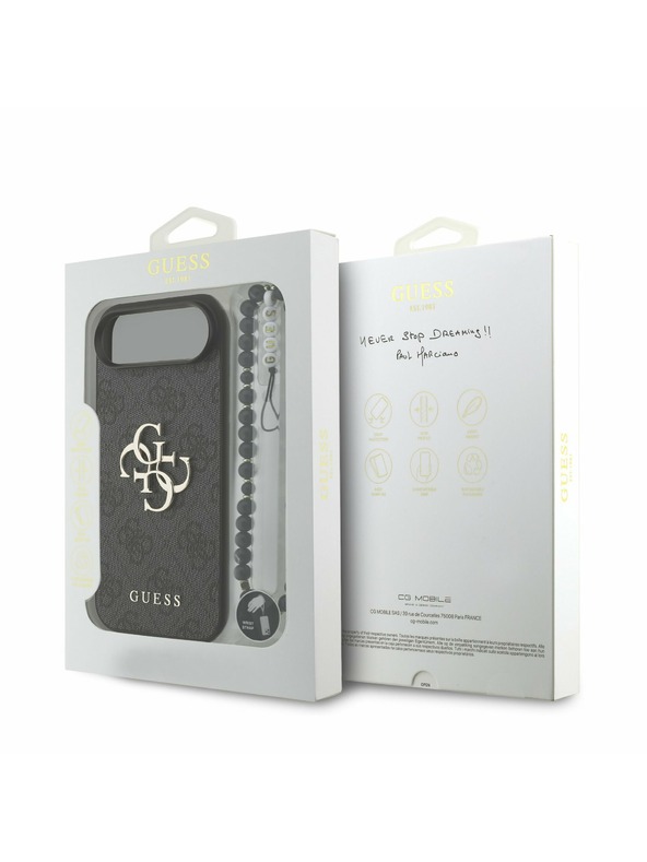 Guess Guess PU 4G Metal Logo Ремък Задна Корица за iPhone Air Black