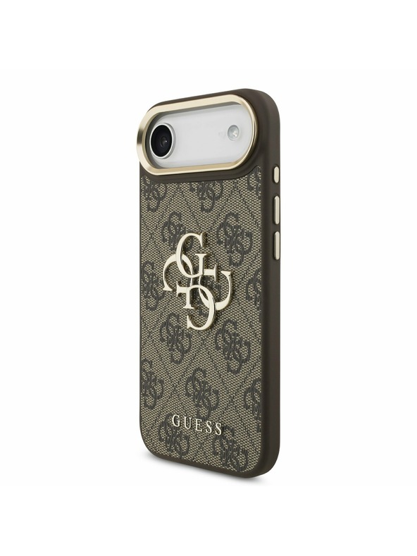 Guess Guess PU Leather 4G Metal Logo Gold Frame Задна Корица за iPhone Air Brown