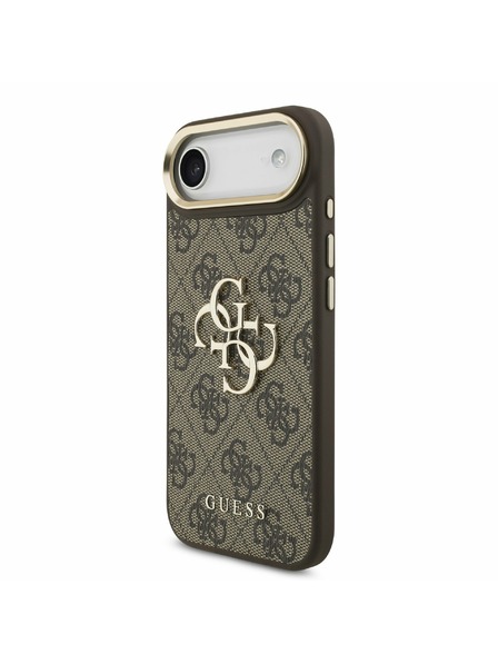 Guess Guess PU Leather 4G Metal Logo Gold Frame Задна Корица за iPhone Air Brown