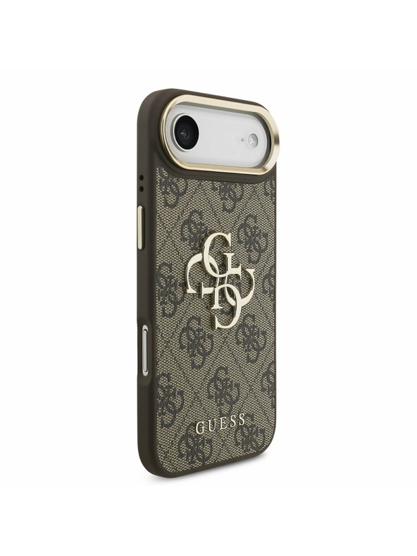 Guess Guess PU Leather 4G Metal Logo Gold Frame Задна Корица за iPhone Air Brown