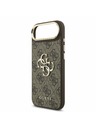 Guess Guess PU Leather 4G Metal Logo Gold Frame Задна Корица за iPhone Air Brown
