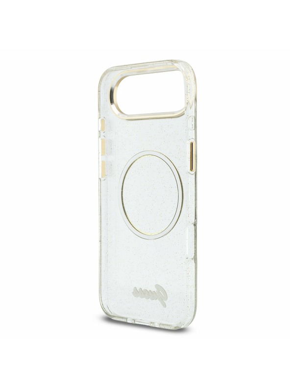 Guess Guess IML Glitter Script Ремък MagSafe Задна Корица за iPhone Air Transparent
