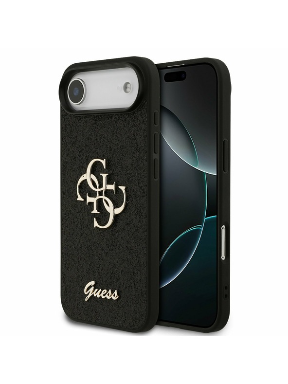 Guess Guess PU Fixed Glitter 4G Metal Logo Задна Корица за iPhone Air Black