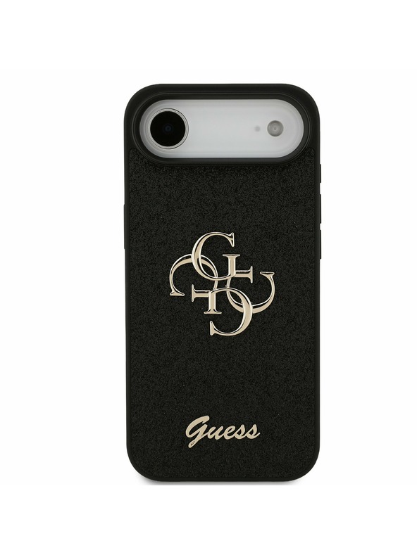 Guess Guess PU Fixed Glitter 4G Metal Logo Задна Корица за iPhone Air Black