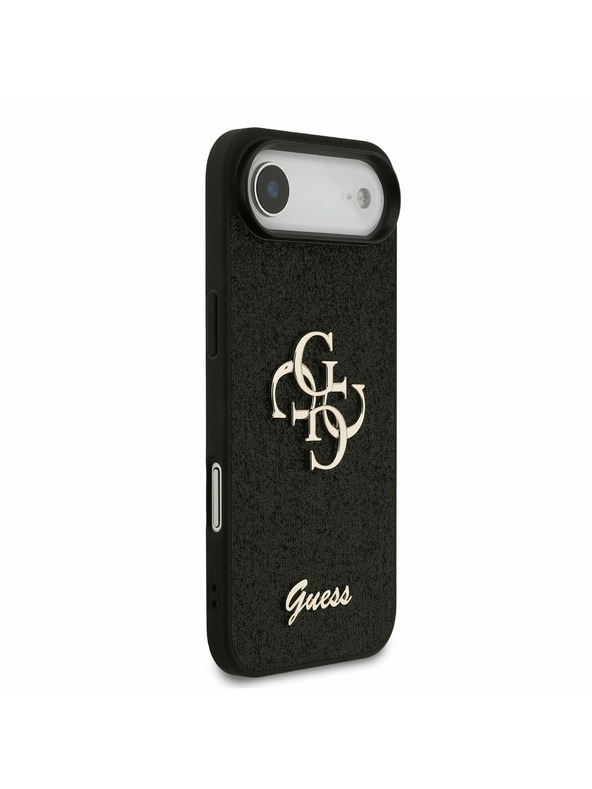 Guess Guess PU Fixed Glitter 4G Metal Logo Задна Корица за iPhone Air Black