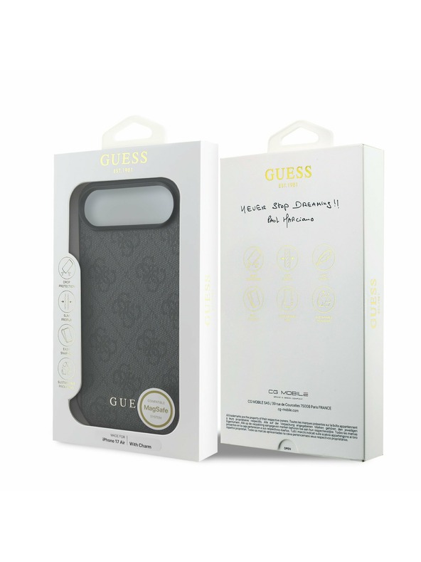 Guess Guess 4G Charm MagSafe Задна Корица за iPhone Air Tone on Tone Grey
