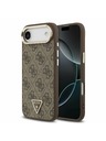Guess Guess PU Leather 4G Strass Triangle Logo Gold Frame MagSafe Задна Корица за iPhone Air Brown