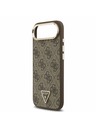 Guess Guess PU Leather 4G Strass Triangle Logo Gold Frame MagSafe Задна Корица за iPhone Air Brown