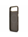Guess Guess PU Leather 4G Strass Triangle Logo Gold Frame MagSafe Задна Корица за iPhone Air Brown