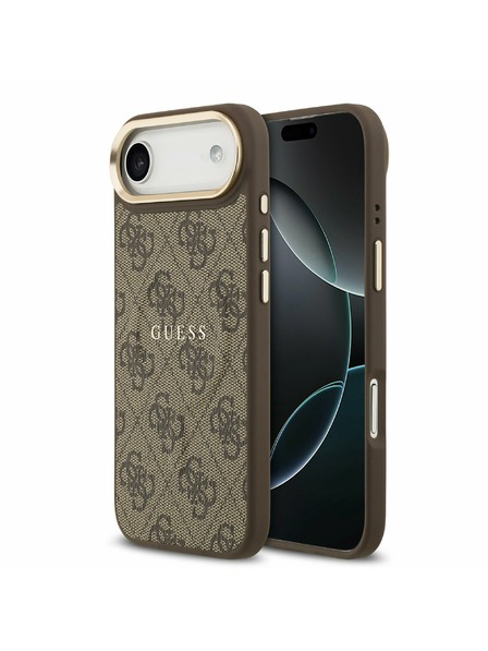 Guess Guess PU Leather 4G Gold Frame MagSafe Задна Корица за iPhone Air Brown