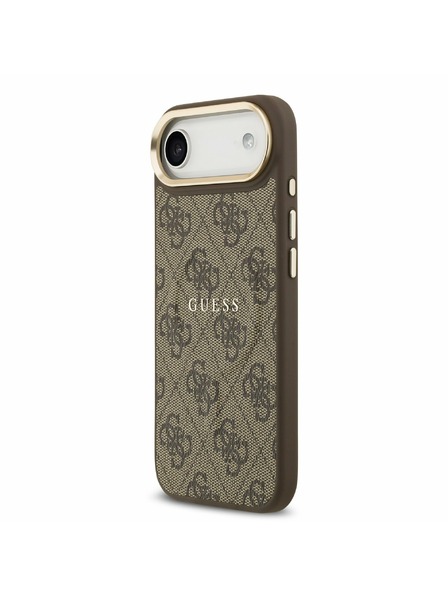 Guess Guess PU Leather 4G Gold Frame MagSafe Задна Корица за iPhone Air Brown