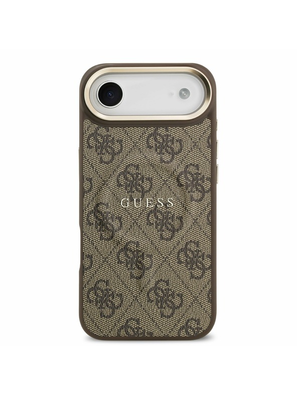 Guess Guess PU Leather 4G Gold Frame MagSafe Задна Корица за iPhone Air Brown