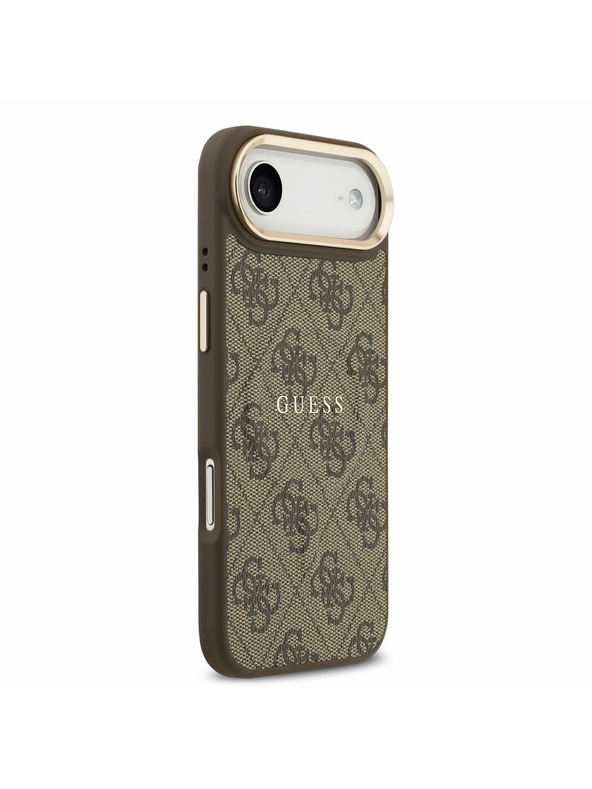 Guess Guess PU Leather 4G Gold Frame MagSafe Задна Корица за iPhone Air Brown