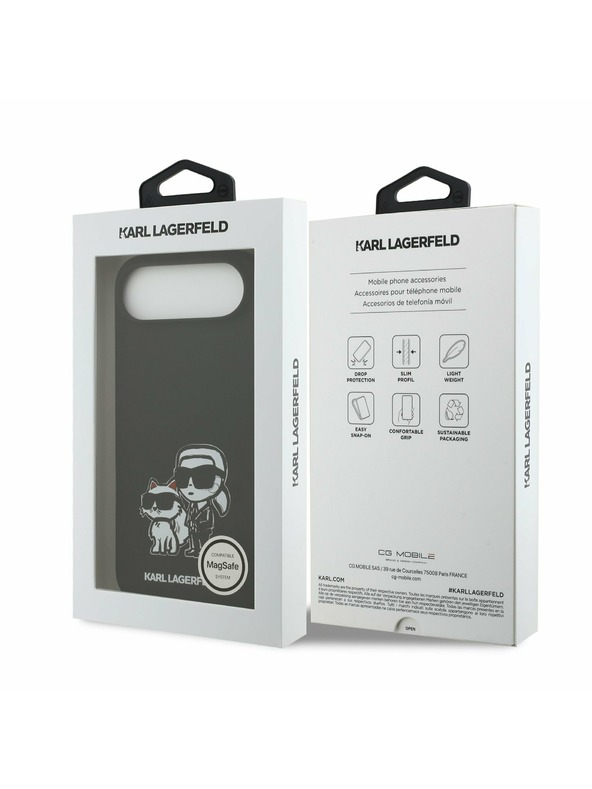 Karl Lagerfeld Karl Lagerfeld Liquid Silicone K&CH Sketch MagSafe Задна Корица за iPhone Air Black